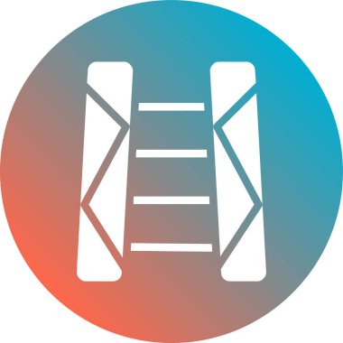 Köprü düz simgesi, vektör illüstrasyonu