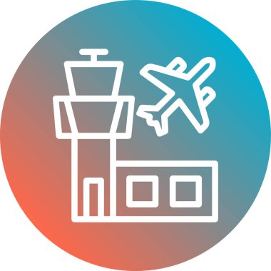 Havaalanı ikon vektör illüstrasyonu