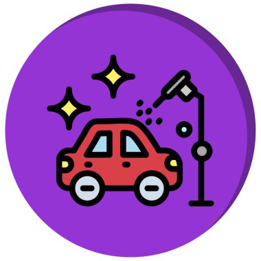 Araba tamiri. Web simgesi basit illüstrasyon