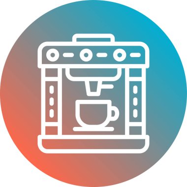 Kahve makinesi simgesi, vektör illüstrasyonu