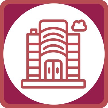 Bina. Web simgesi basit illüstrasyon