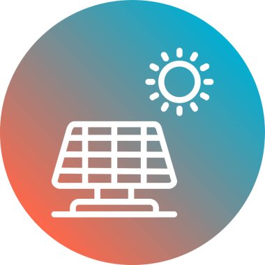 Güneş enerjisi simgesinin vektör illüstrasyonu