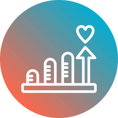 Modern bir kalp simgesinin vektör çizimi