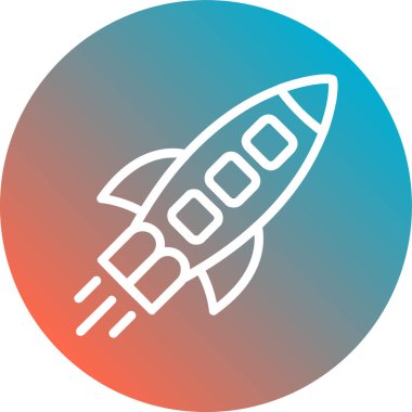 Roket. Web simgesi basit illüstrasyon