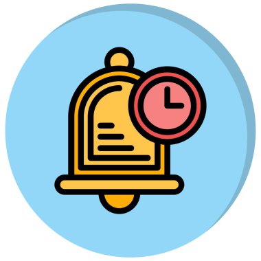 Çalar saat simgesi. beyaz üzerinde izole edilmiş saat alarm vektör rengi