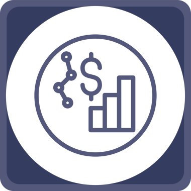 İş ikonu. Vektör biçimi yuvarlak açıları, kobalt rengi ve beyaz arkaplanı olan düz ikonik semboldür.