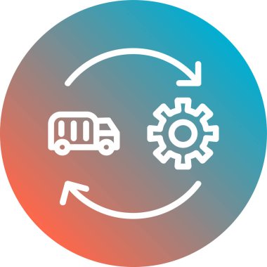 bus düz simgesi, vektör illüstrasyonu