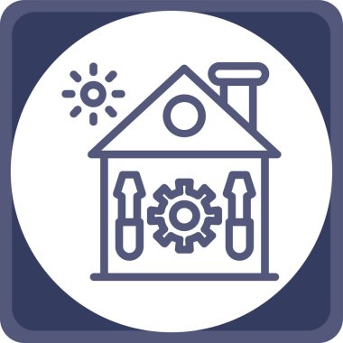 Eve. Web simgesi basit illüstrasyon