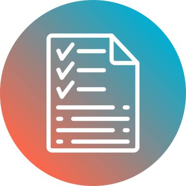 Kontrol listesi. Web simgesi basit tasarım