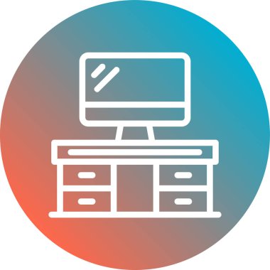 Bilgisayar modern simgesinin vektör illüstrasyonu