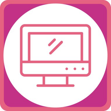 Bilgisayar ekranı. Web simgesi basit illüstrasyon