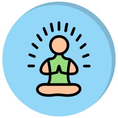 Meditasyon modern ikon vektör illüstrasyonu