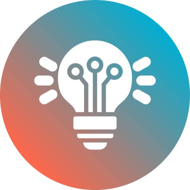 hafif ampul düz yuvarlak vektör simgesi gölge ile