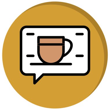 kahve fincanı simgesi, vektör illüstrasyonu