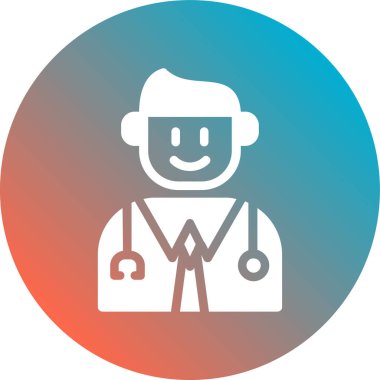 hemşire yassı ikon vektör çizimi