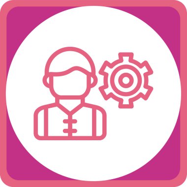 Mühendis. Web simgesi basit illüstrasyon