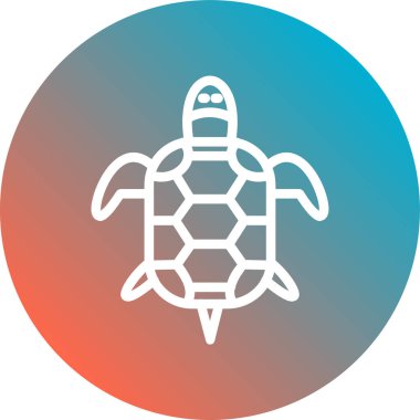 Kaplumbağa simgesi, basit vektör çizimi