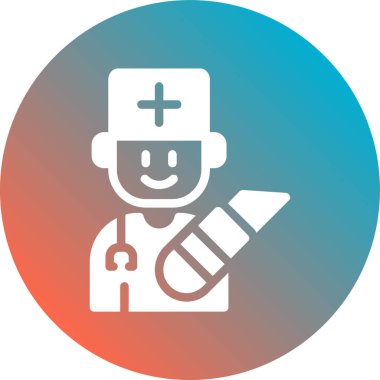 Hemşire hanım. Web simgesi basit illüstrasyon