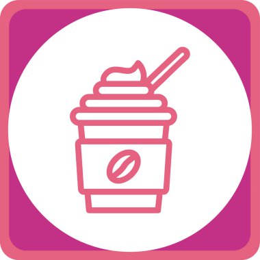 Bir kahve fincanı simgesinin vektör çizimi