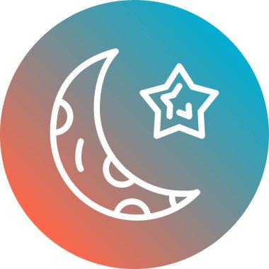 Ay ikonu vektör illüstrasyonu