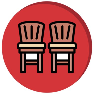 sandalye ikon vektör illüstrasyonu