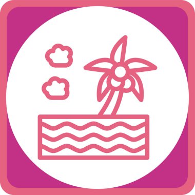 Bir çiçek simgesinin vektör illüstrasyonu