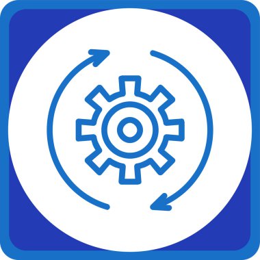 Cog ayarları vektör biçiminde mavi simge