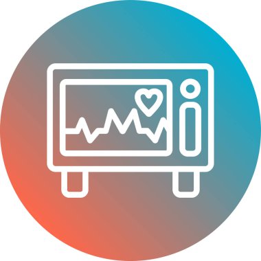 Kardiyogram ikonu. 10 EP 'nin düz çizimi