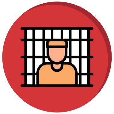 hapishane düz vektör simgesi