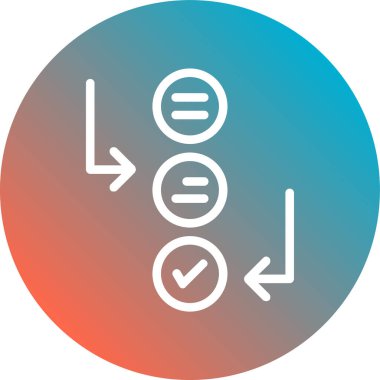 Çemberin yuvarlak bir simgesinin işaretli vektör illüstrasyonu