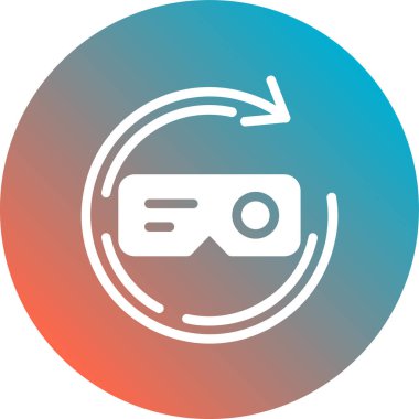 vr düz simge vektörü