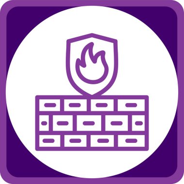 Moda tarzında izole edilmiş güvenlik duvarı simgesi