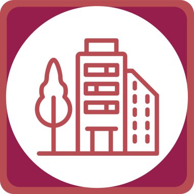 Bir bina simgesinin vektör illüstrasyonu