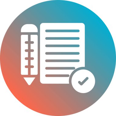 Kontrol listesi düz simgesi, vektör illüstrasyonu