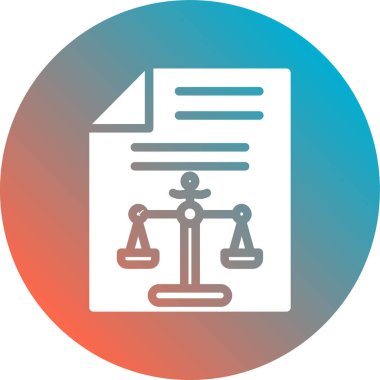 Adalet simgesine sahip belgenin vektör illüstrasyon simgesi