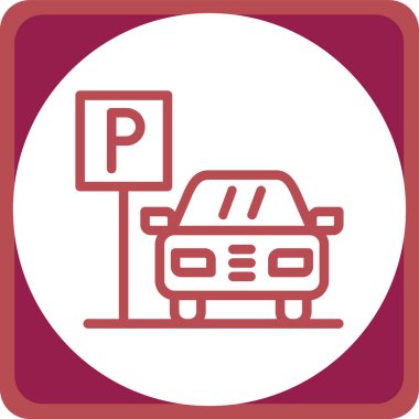 Bir araba simgesinin vektör illüstrasyonu