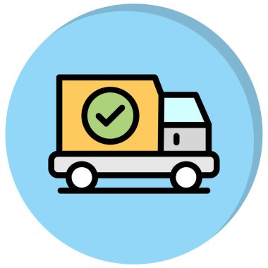 Teslimat. Web simgesi basit illüstrasyon