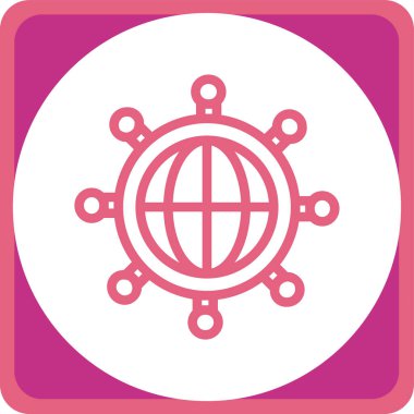 küresel ağ. Web simgesi basit illüstrasyon