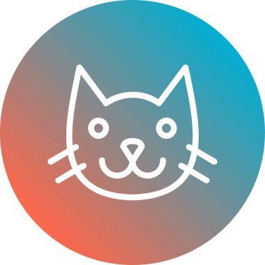 Kedi simgesi vektörü. İnce çizgi işareti. İzole edilmiş kontür sembolü gösterimi