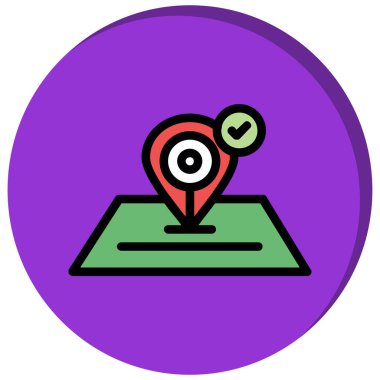 konum simgesi. konum pin vektör ağının özet çizimi