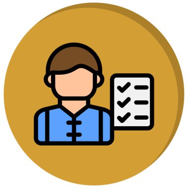 Çalışan simgesi. Web için basit bir iş vektör simgesi çizimi