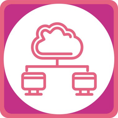 Modern bulut simgesinin vektör illüstrasyonu