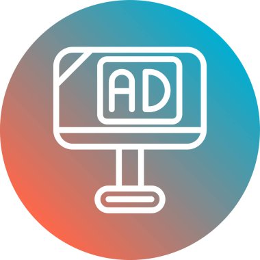 reklam reklam ikonu ana hatları biçiminde
