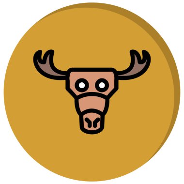 Boğa ikonu vektör illüstrasyonu