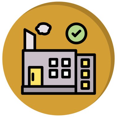 Bina. Web simgesi basit illüstrasyon