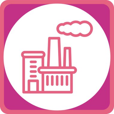 Fabrika ikonu vektör illüstrasyonu. Basit tasarım