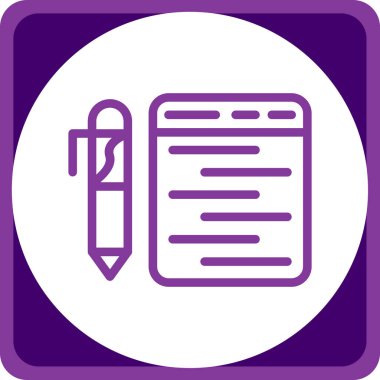 Kalem. Web simgesi vektör illüstrasyonu