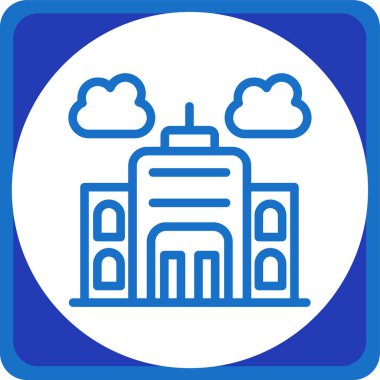 Bina. Web simgesi basit illüstrasyon