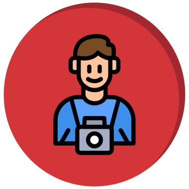 fotoğrafçı simge vektör çizim