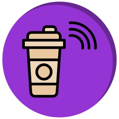 kahve fincanı simgesi, vektör illüstrasyonu